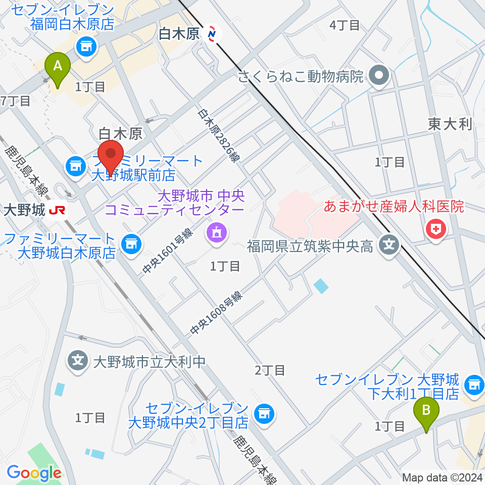 フカノ楽器店 大野城ピアノ教室周辺のホテル一覧地図