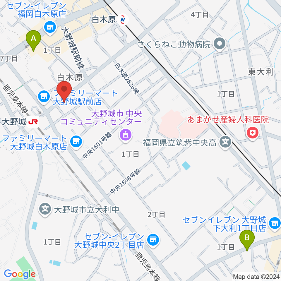 フカノ楽器店 大野城ピアノ教室周辺のホテル一覧地図