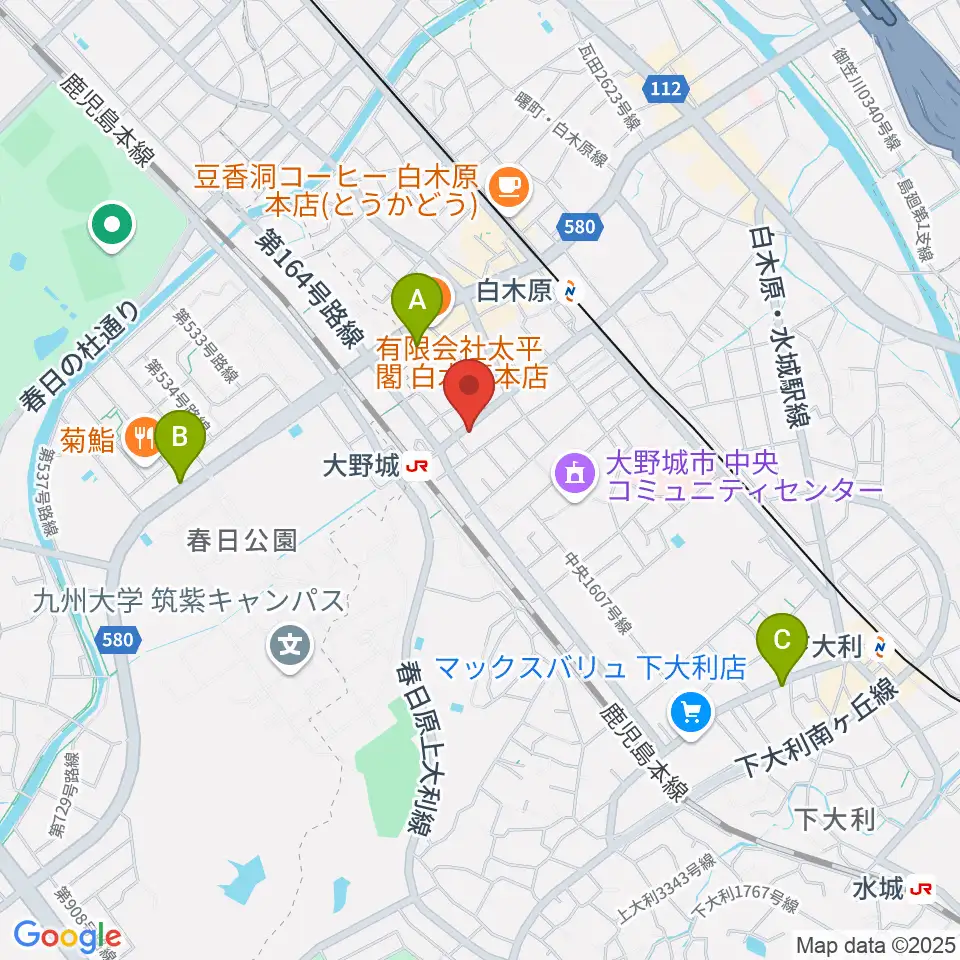フカノ楽器店 大野城ピアノ教室周辺のホテル一覧地図