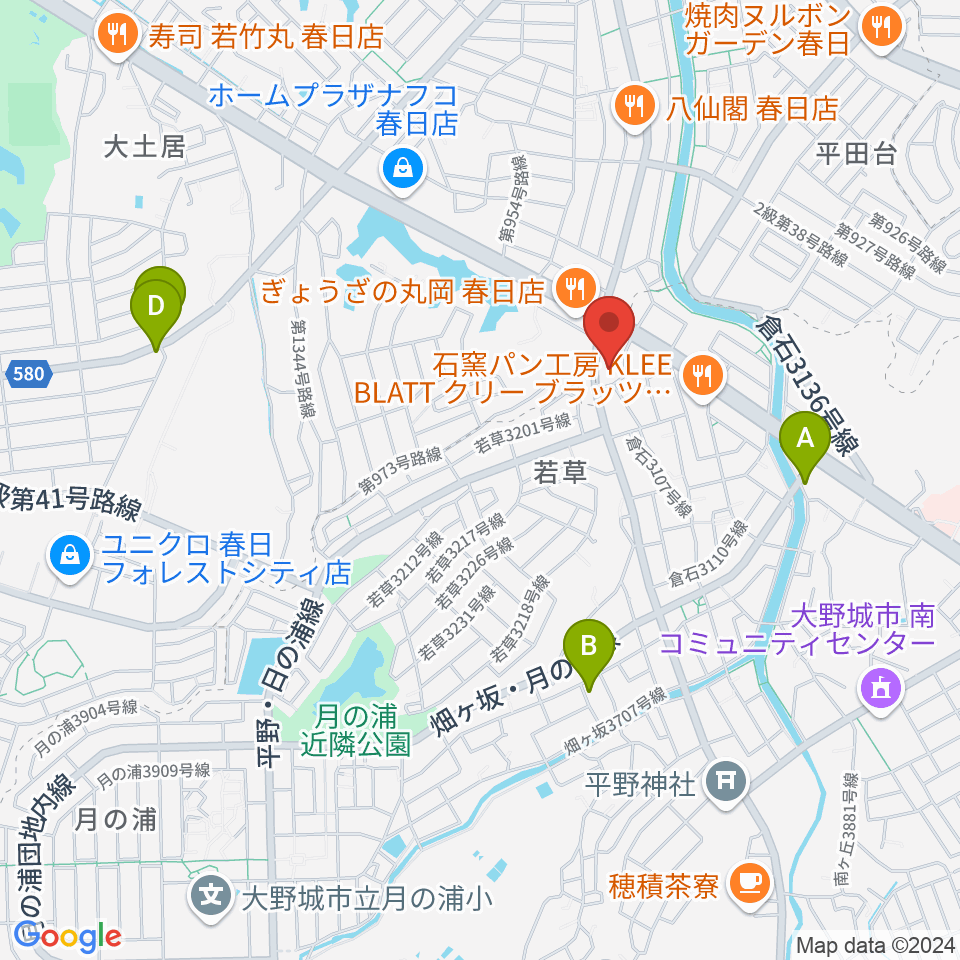 フカノ楽器店 大野城南ピアノ教室周辺のホテル一覧地図