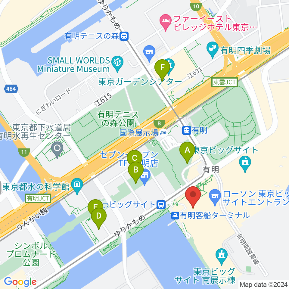 東京ビッグサイト 東京国際展示場周辺のホテル一覧地図