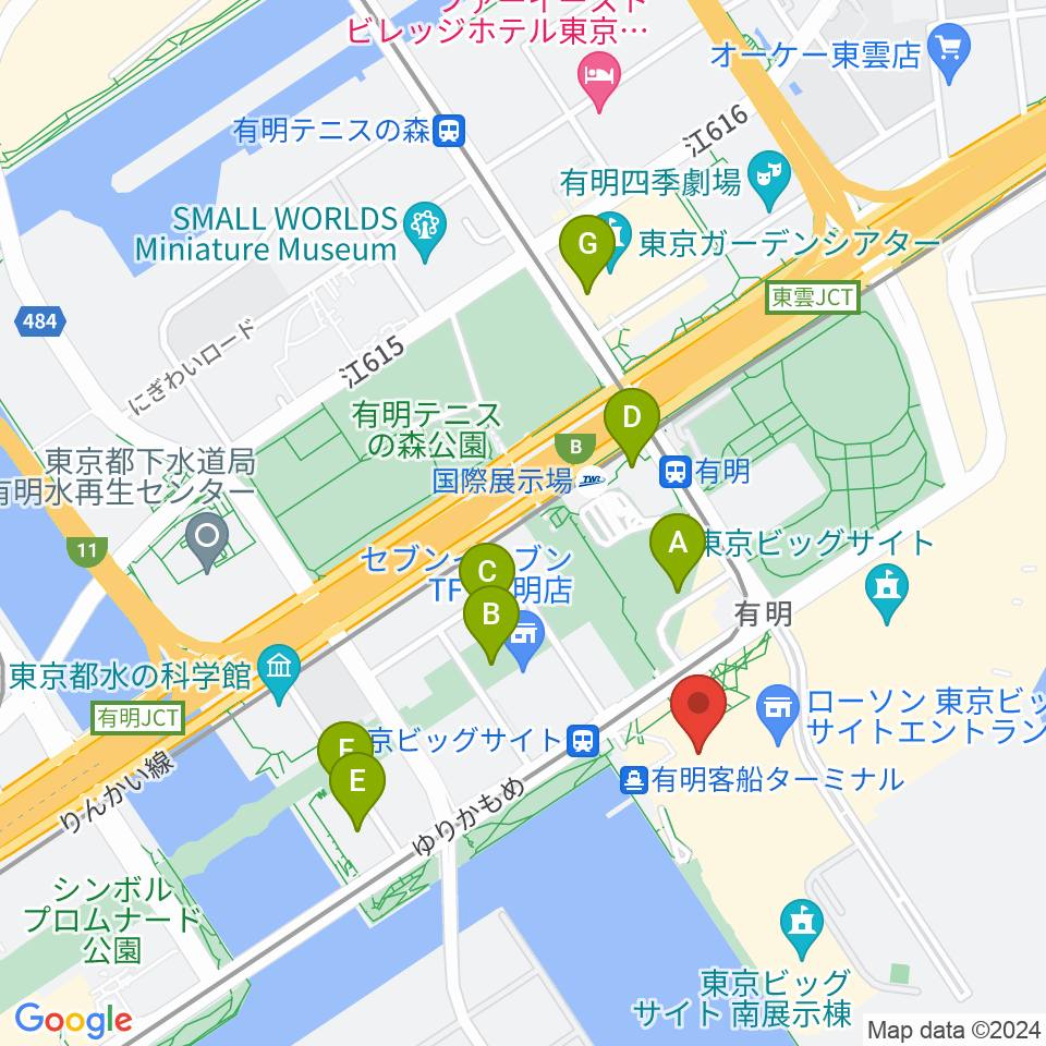 東京ビッグサイト 東京国際展示場周辺のホテル一覧地図