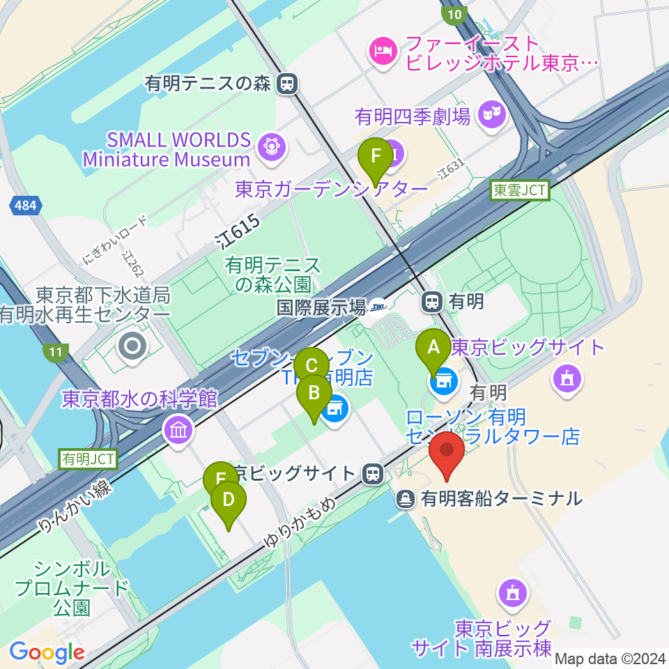 東京ビッグサイト 東京国際展示場周辺のホテル一覧地図