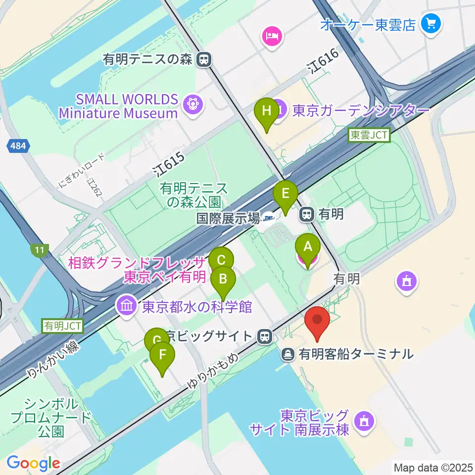 東京ビッグサイト 東京国際展示場周辺のホテル一覧地図