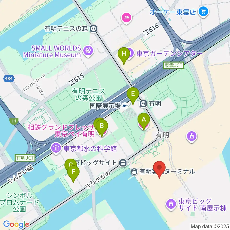 東京ビッグサイト周辺のホテル一覧地図