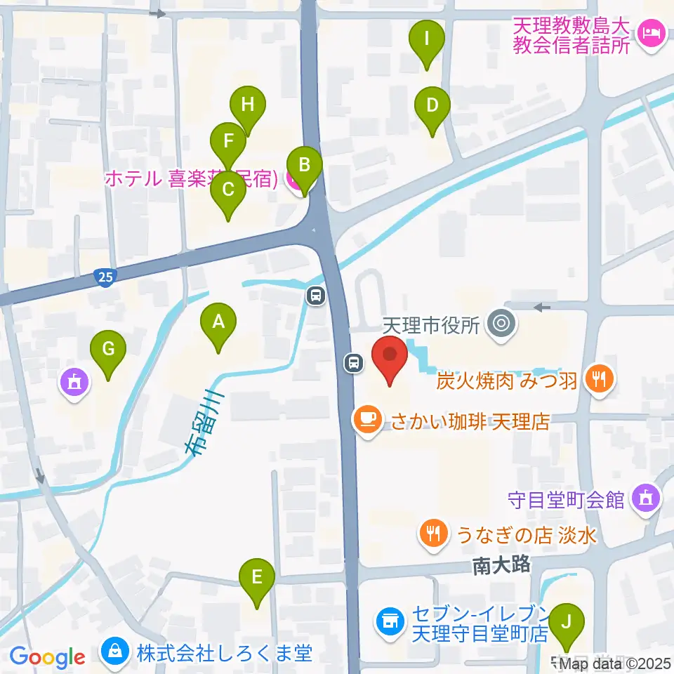 天理市文化センター周辺のホテル一覧地図