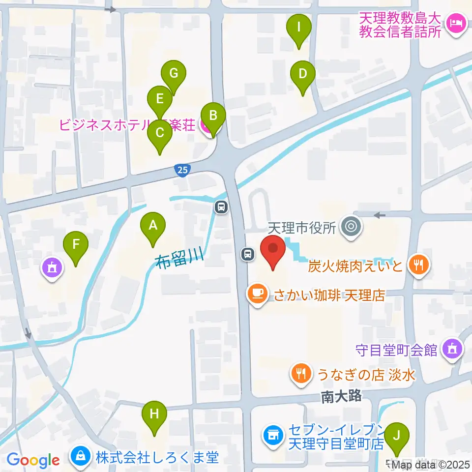 天理市文化センター周辺のホテル一覧地図