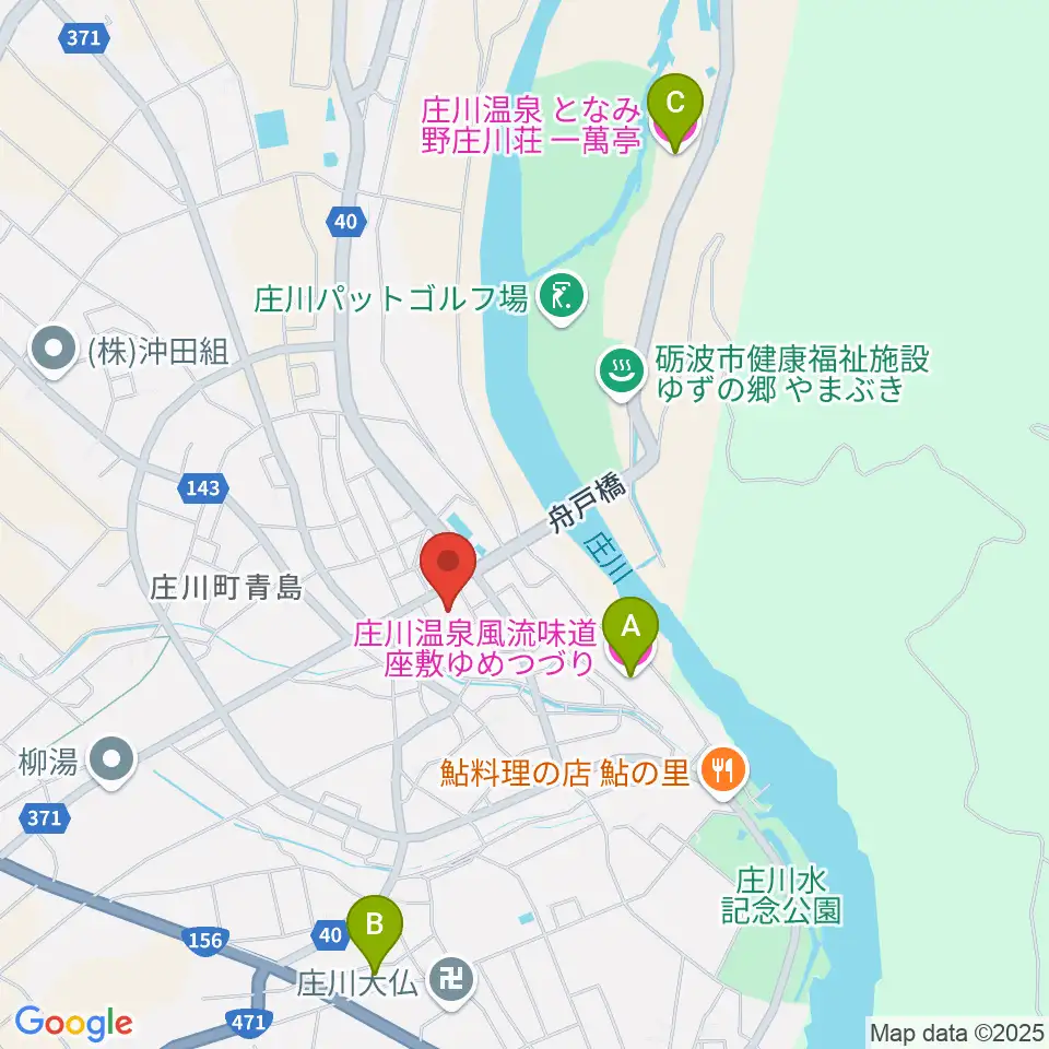庄川生涯学習センター周辺のホテル一覧地図