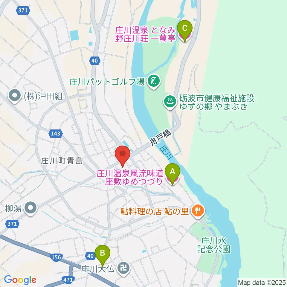 庄川生涯学習センター周辺のホテル一覧地図