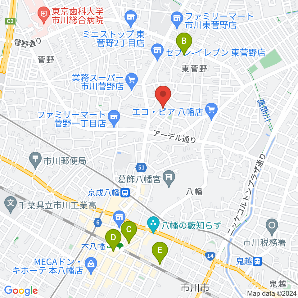 長尾音楽スタジオ周辺のホテル一覧地図