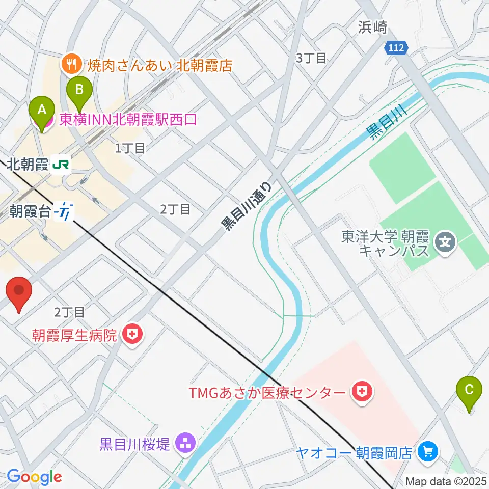 柏屋楽器 朝霞台ミュージックセンター周辺のホテル一覧地図
