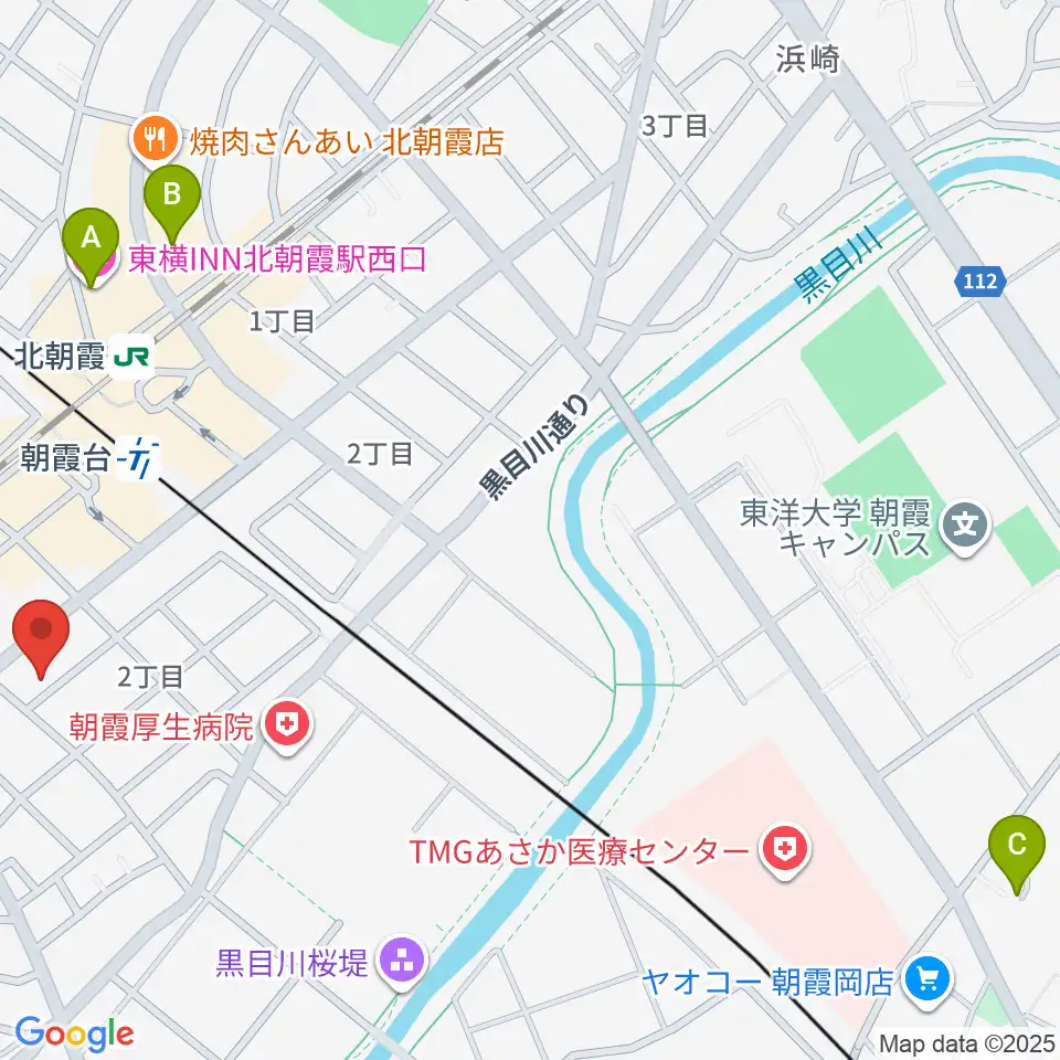 柏屋楽器 朝霞台ミュージックセンター周辺のホテル一覧地図