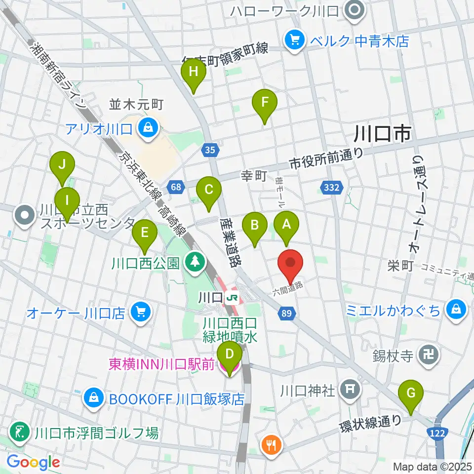 柏屋楽器 柏屋ミュージックサロン周辺のホテル一覧地図