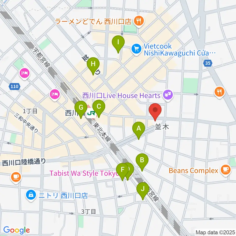 柏屋楽器 西川口ミュージックサロン周辺のホテル一覧地図