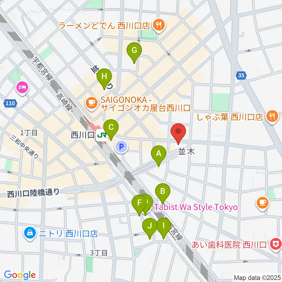 柏屋楽器 西川口ミュージックサロン周辺のホテル一覧地図