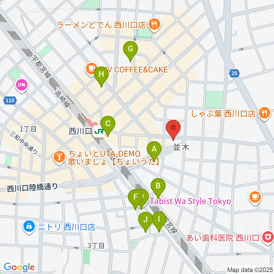 柏屋楽器 西川口ミュージックサロン周辺のホテル一覧地図
