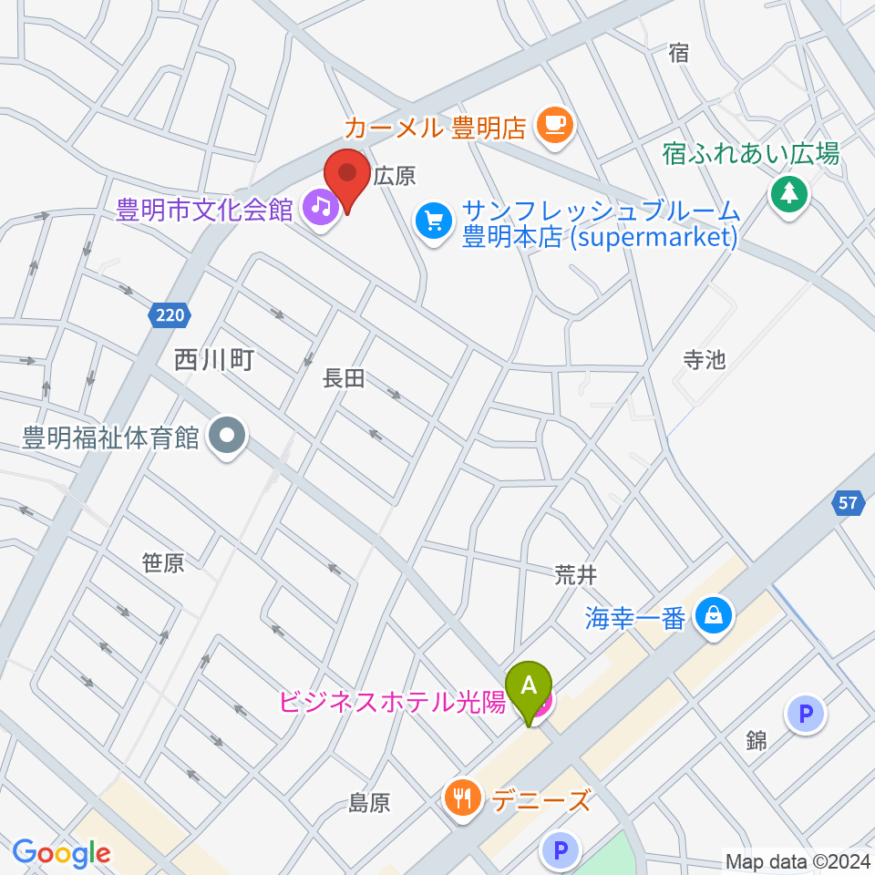 豊明市文化会館周辺のホテル一覧地図