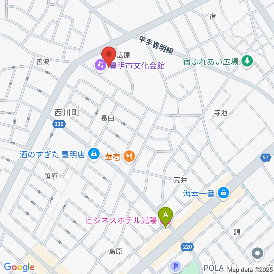 豊明市文化会館周辺のホテル一覧地図