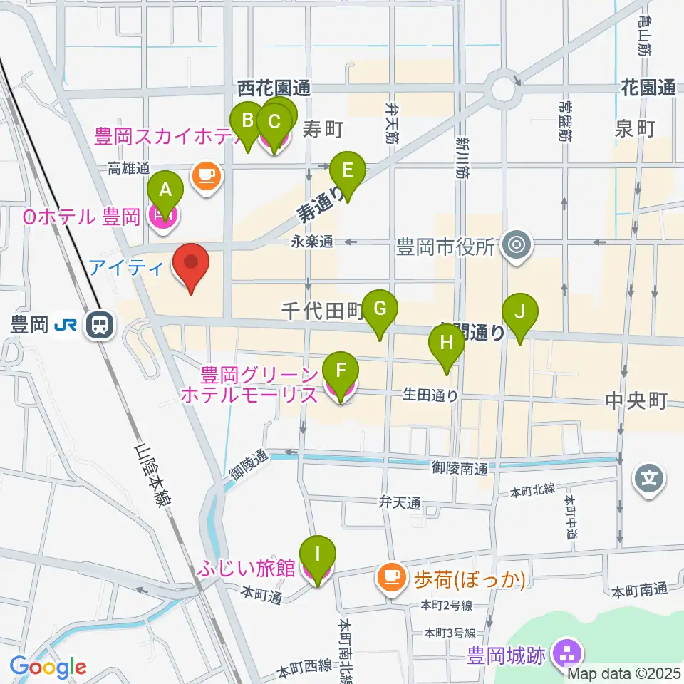 豊岡市民プラザ周辺のホテル一覧地図