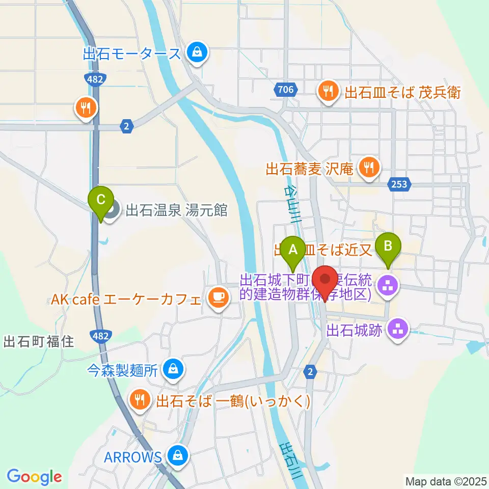 出石永楽館周辺のホテル一覧地図