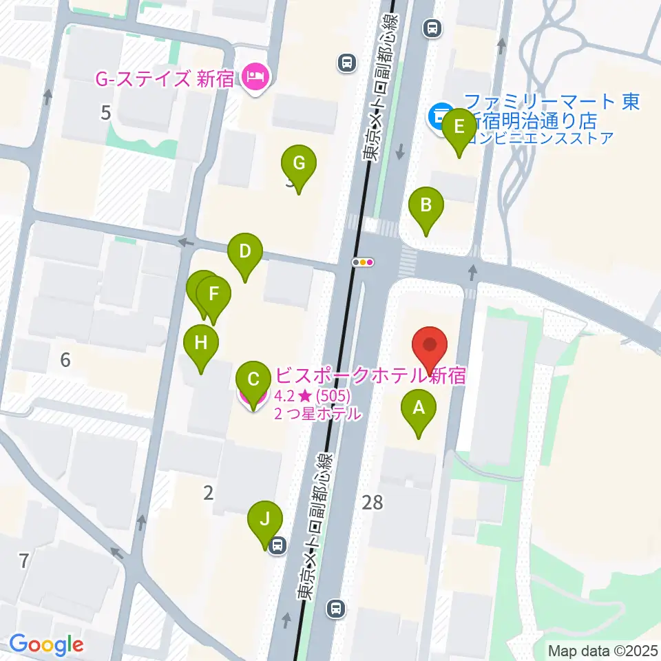 新宿レッドクロス周辺のホテル一覧地図