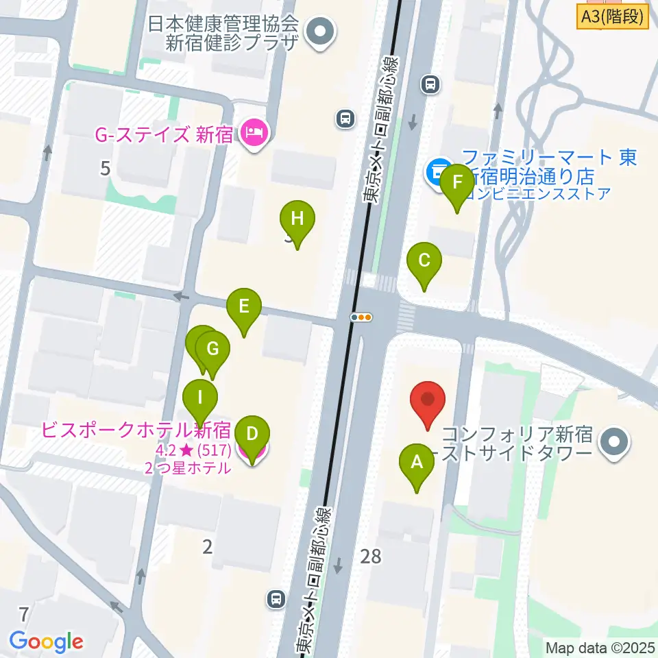 新宿レッドクロス周辺のホテル一覧地図