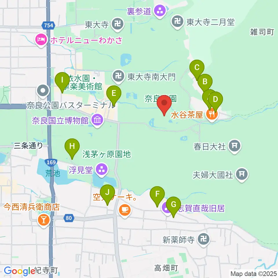 奈良春日野国際フォーラム 甍~I・RA・KA~周辺のホテル一覧地図
