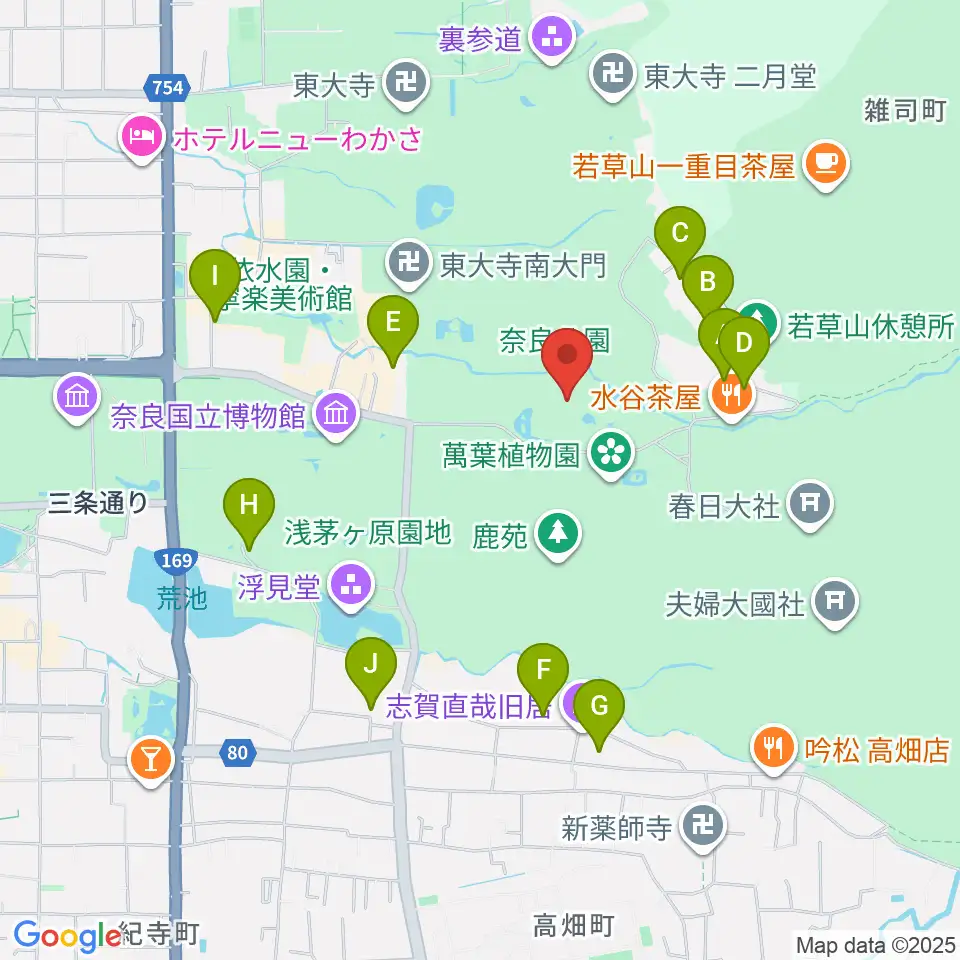 奈良春日野国際フォーラム 甍~I・RA・KA~周辺のホテル一覧地図