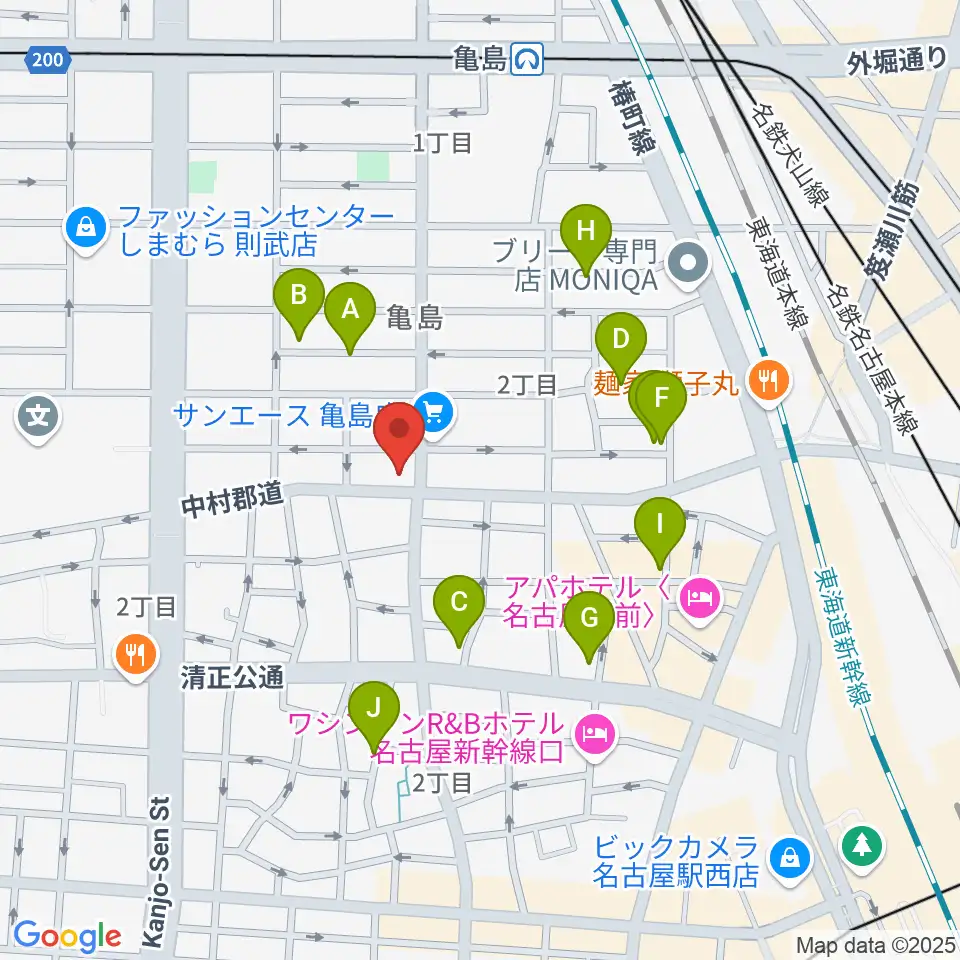 ナンジャーレ周辺のホテル一覧地図