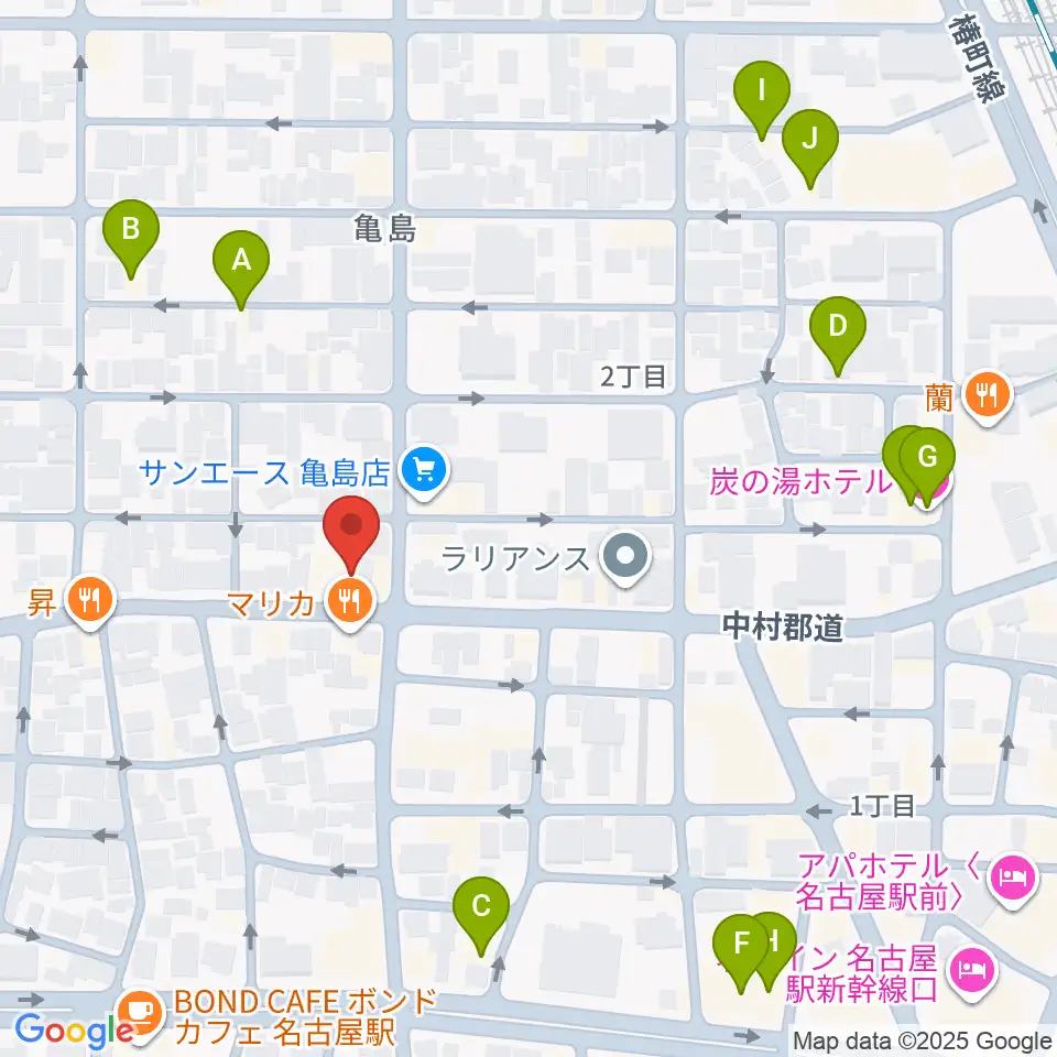 ナンジャーレ周辺のホテル一覧地図