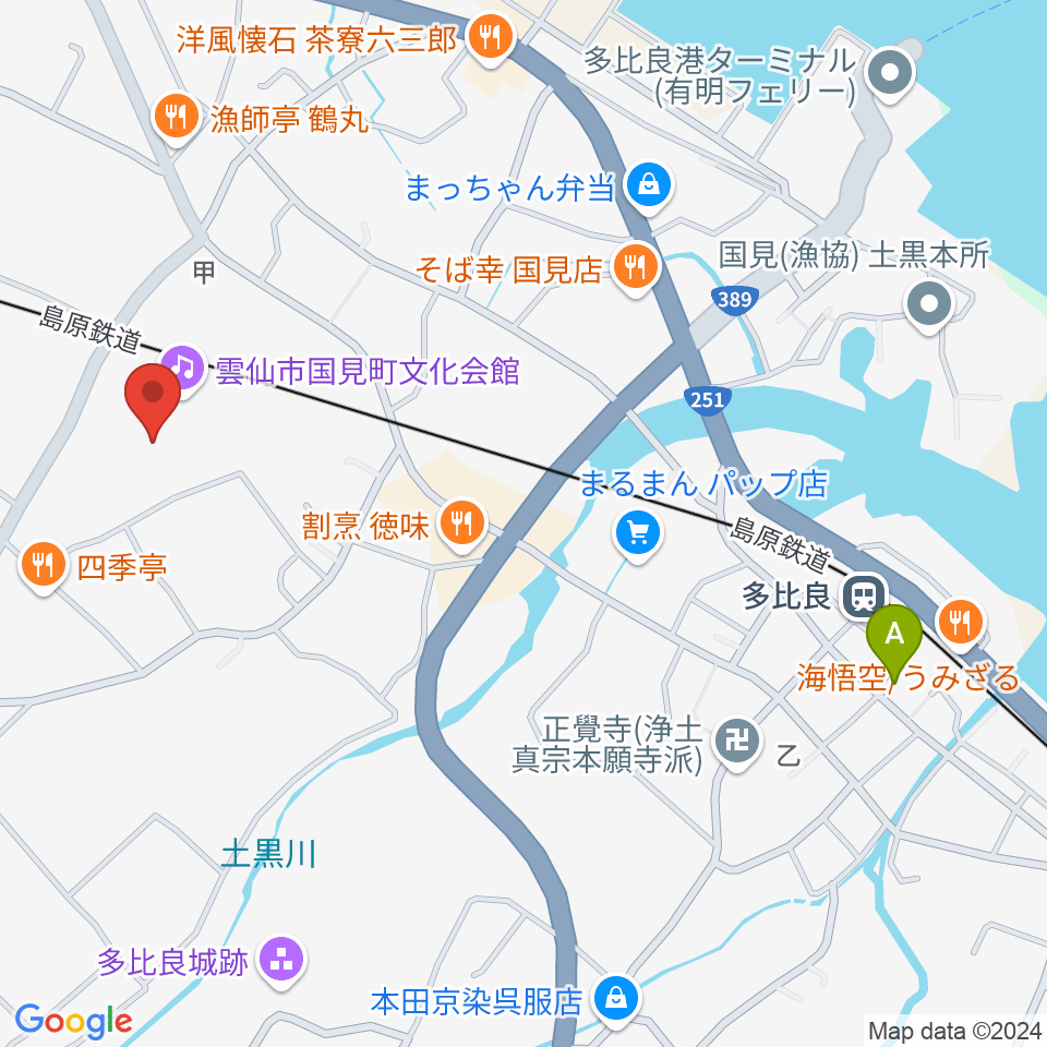 雲仙市国見町文化会館まほろば周辺のホテル一覧地図