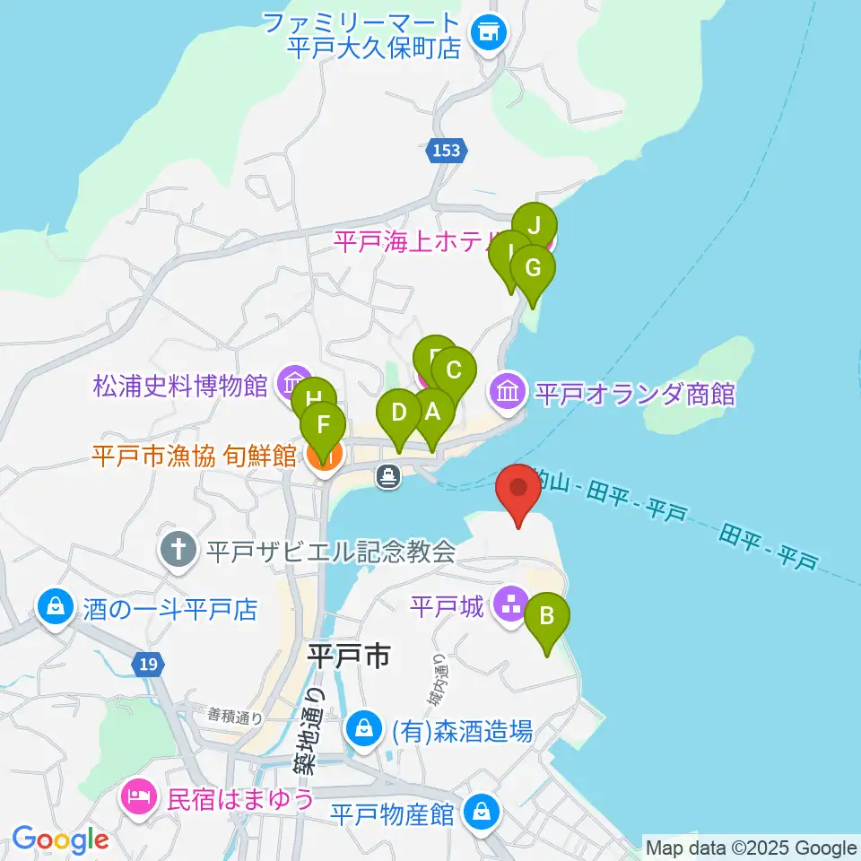 平戸文化センター周辺のホテル一覧地図