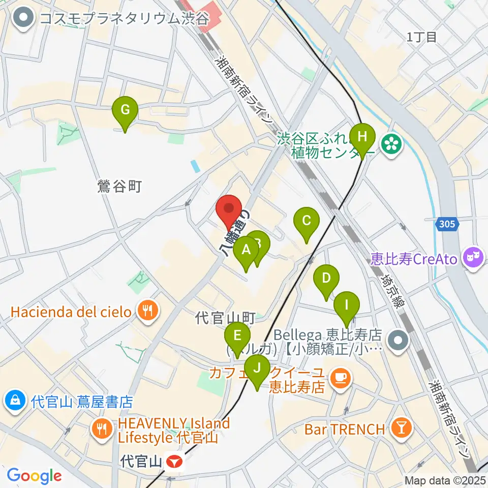 代官山NOMAD周辺のホテル一覧地図