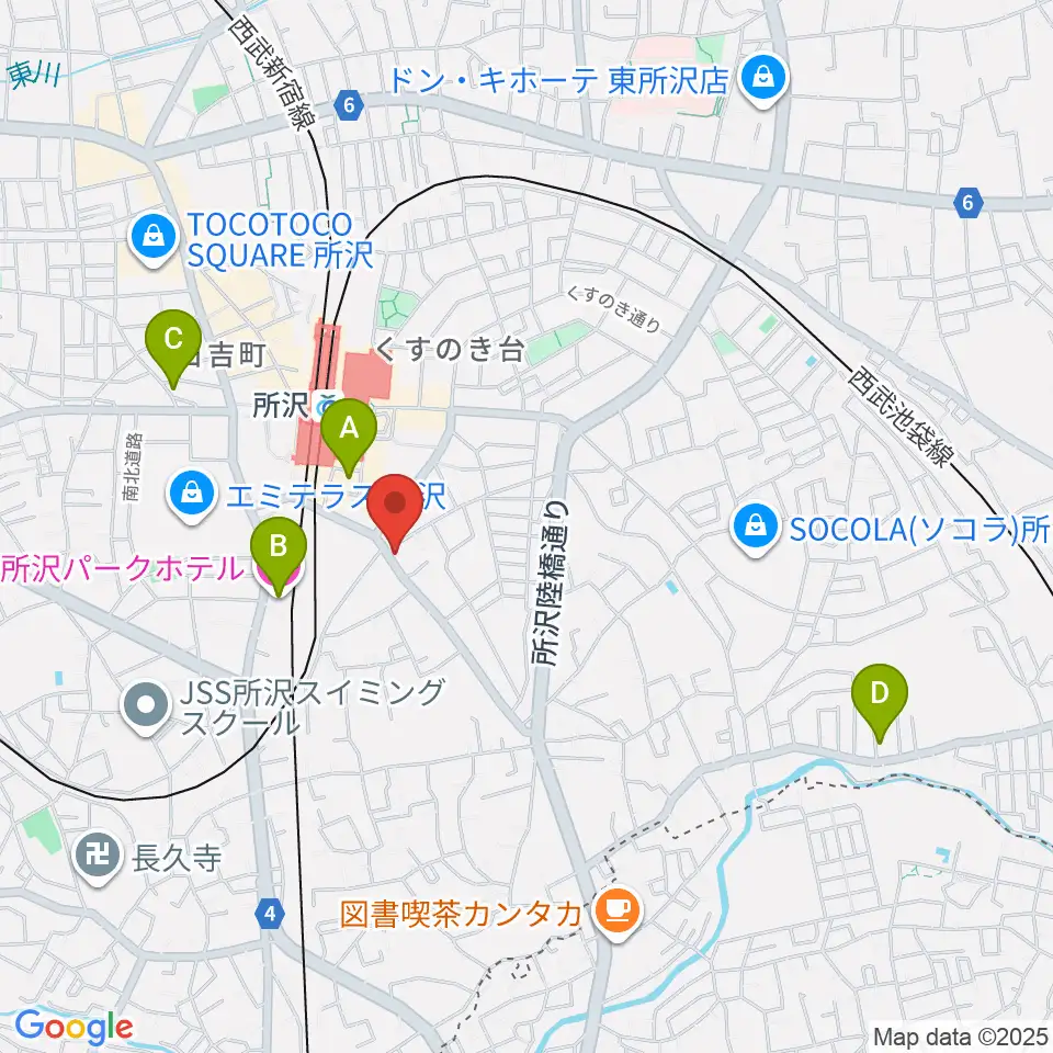 シアーミュージック 所沢校周辺のホテル一覧地図