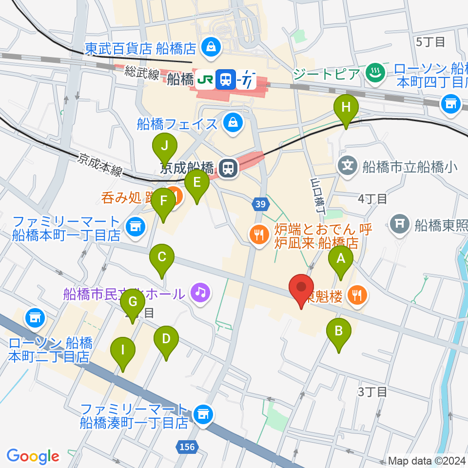 シアーミュージック 船橋校周辺のホテル一覧地図