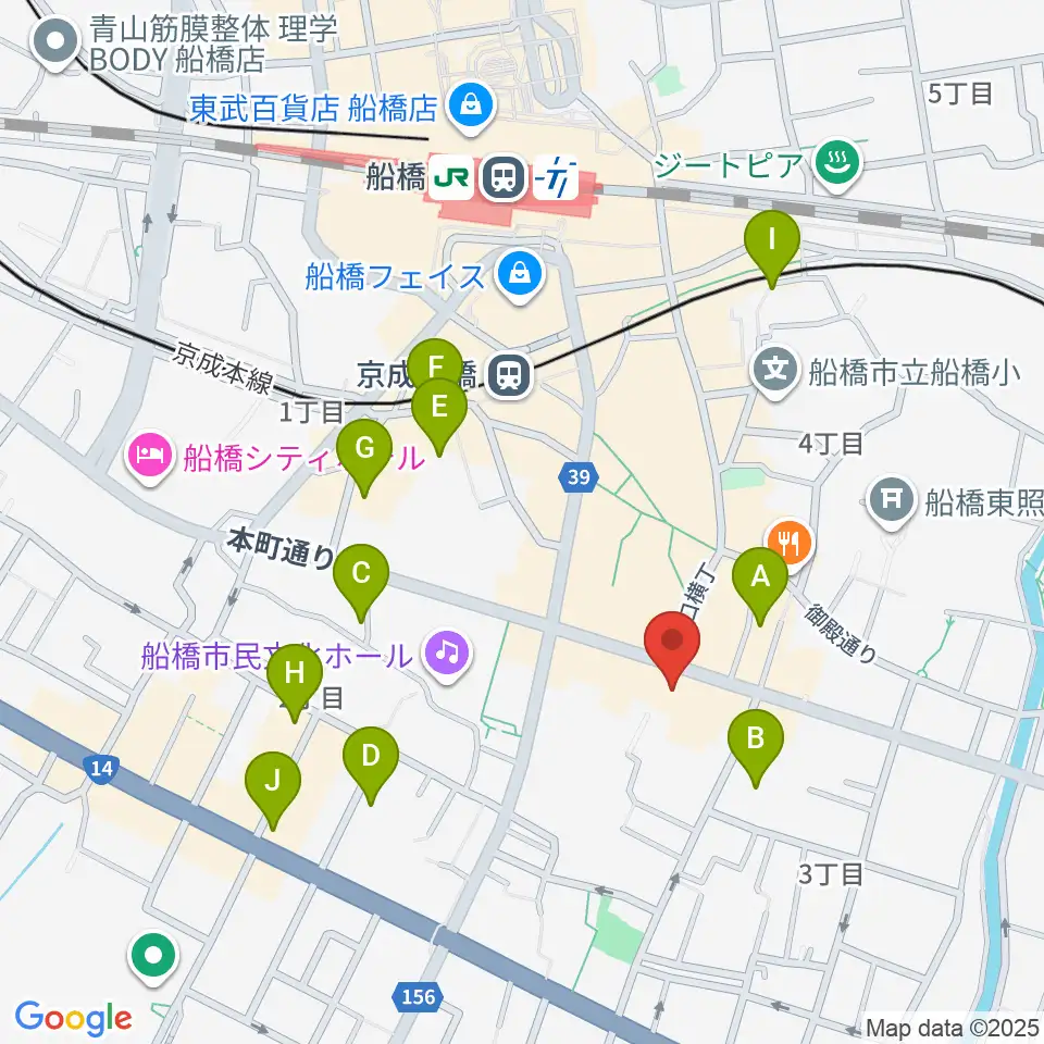 シアーミュージック 船橋校周辺のホテル一覧地図