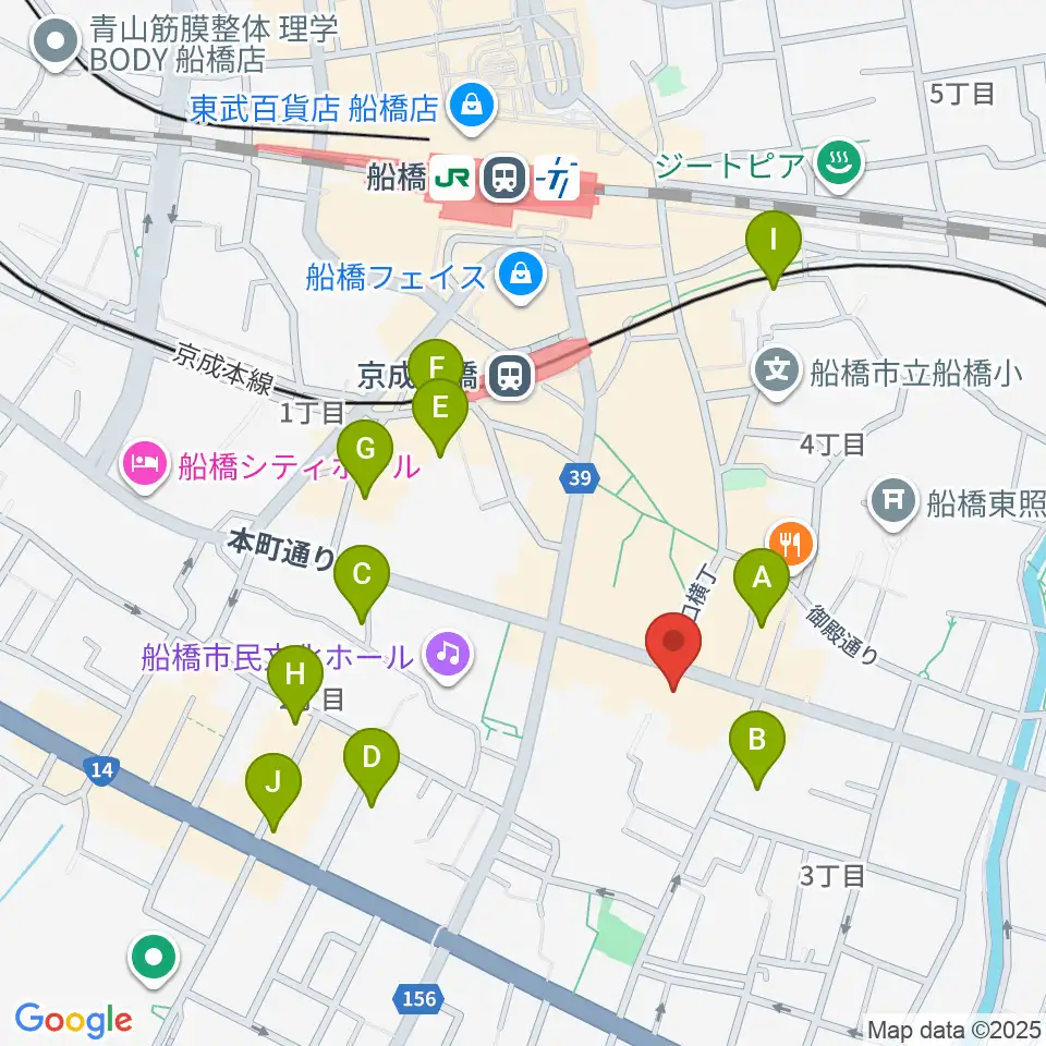 シアーミュージック 船橋校周辺のホテル一覧地図