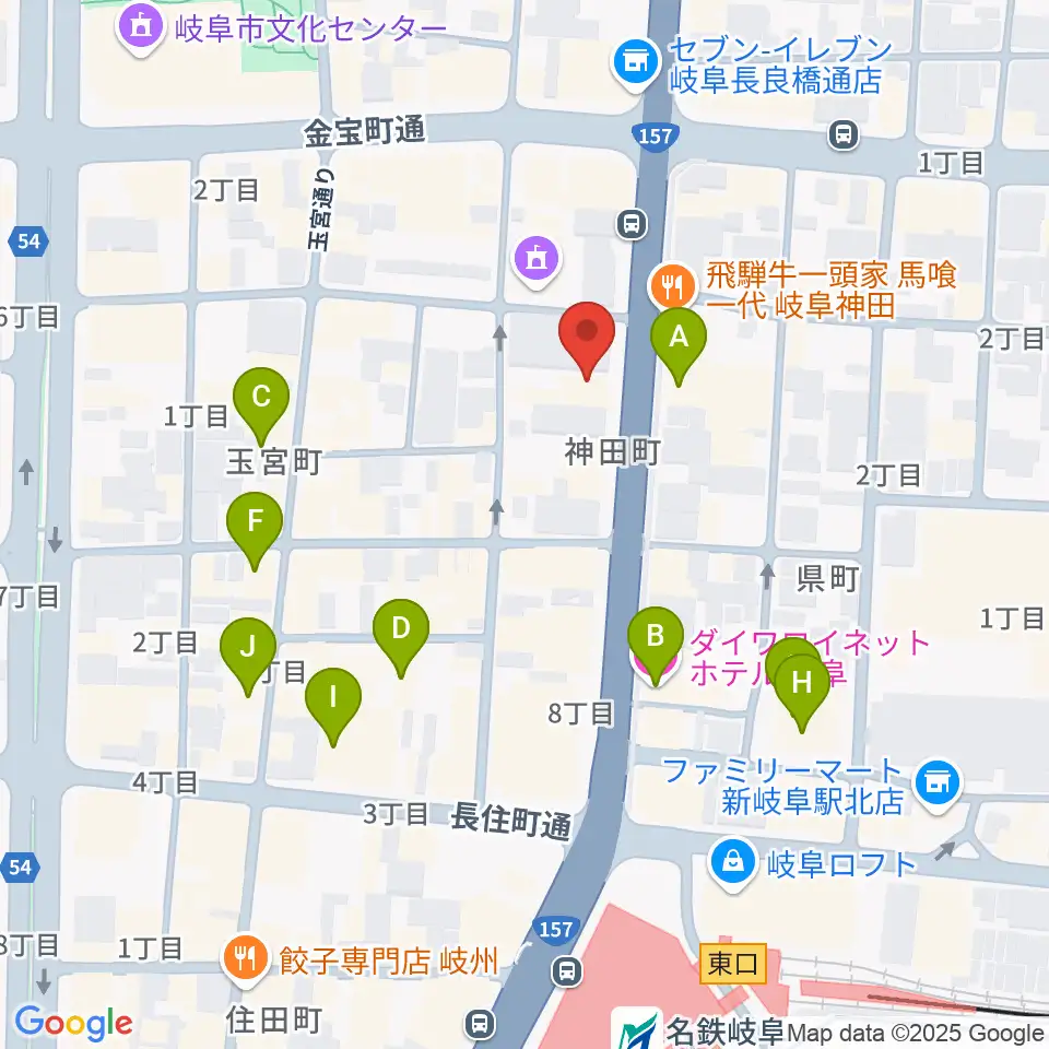 シアーミュージック 岐阜校周辺のホテル一覧地図
