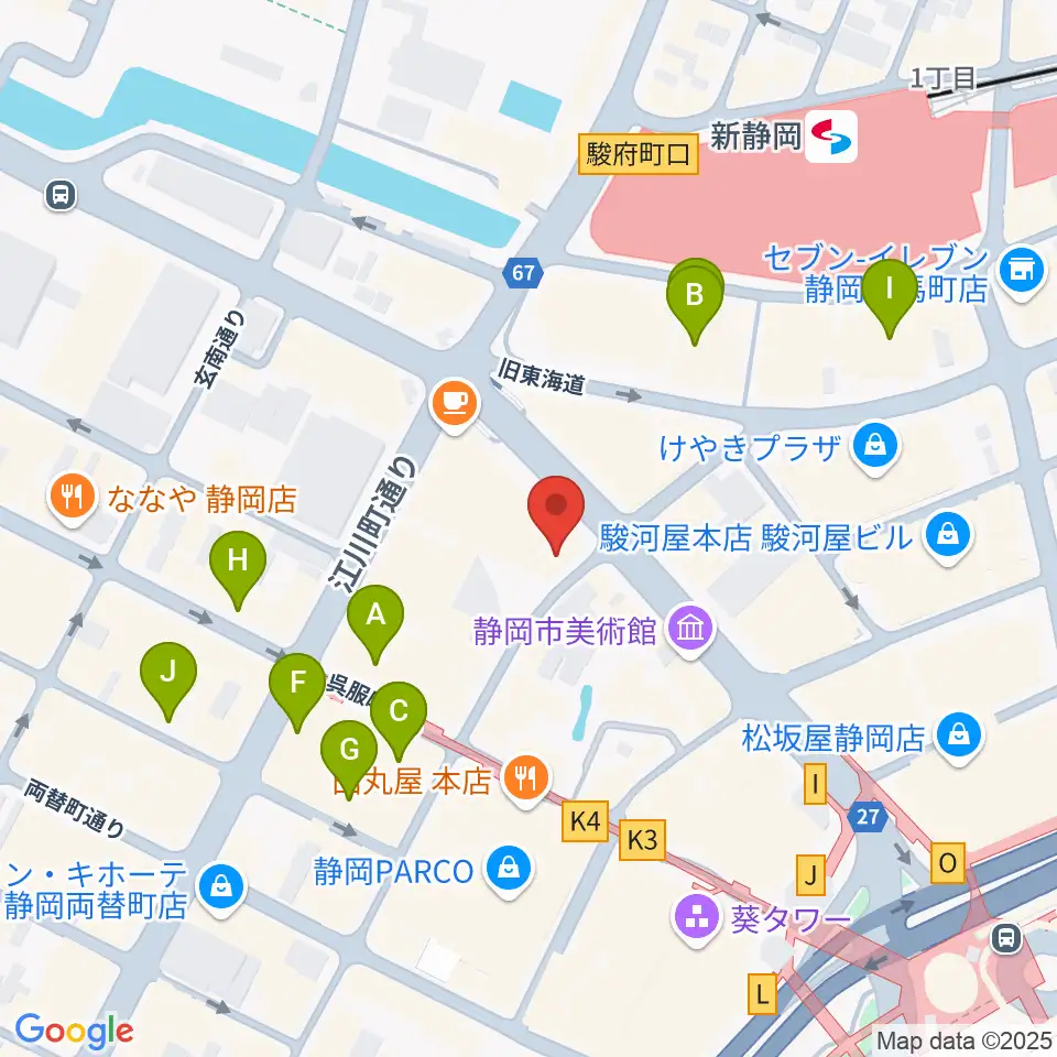 シアーミュージック 静岡校周辺のホテル一覧地図