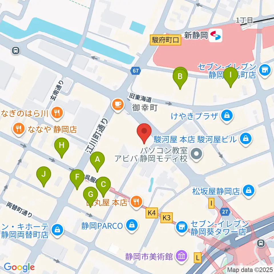 シアーミュージック 静岡校周辺のホテル一覧地図