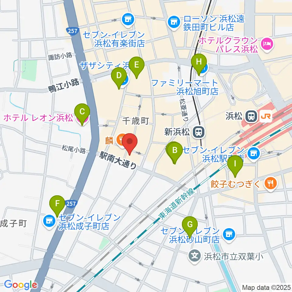 シアーミュージック 浜松校周辺のホテル一覧地図
