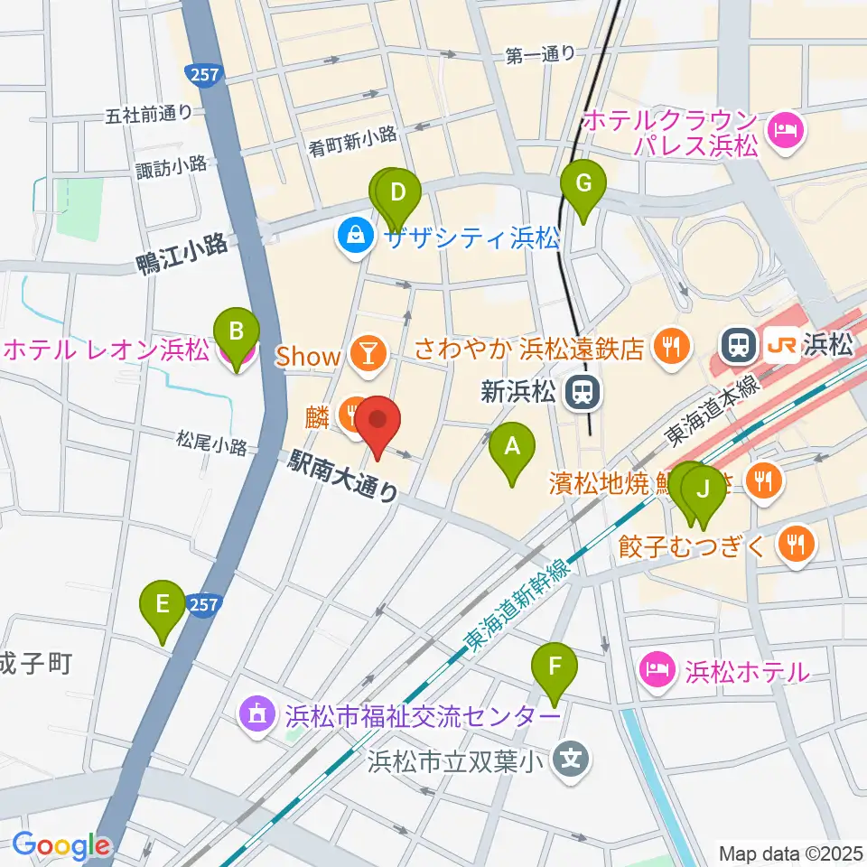 シアーミュージック 浜松校周辺のホテル一覧地図