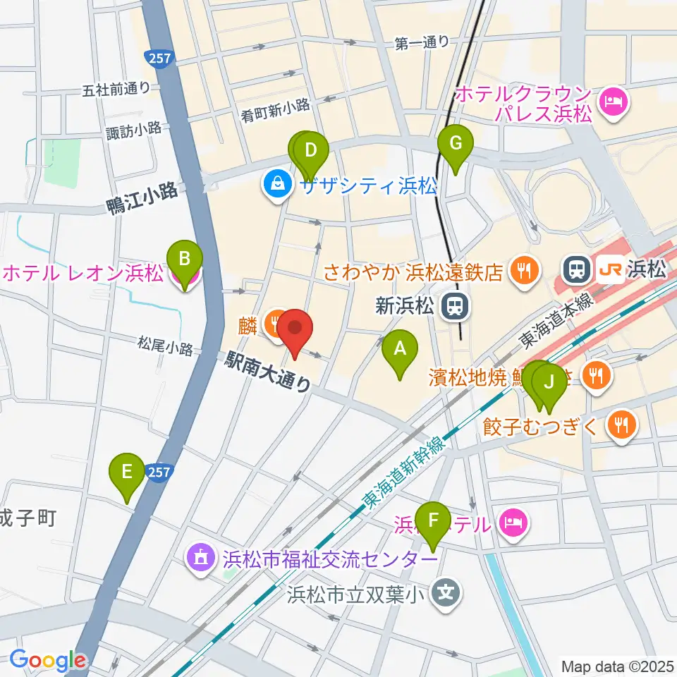 シアーミュージック 浜松校周辺のホテル一覧地図