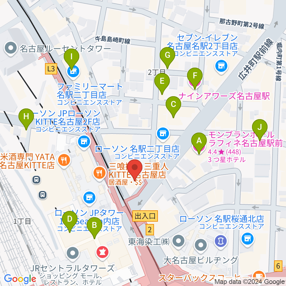 シアーミュージック名駅校周辺のホテル一覧地図