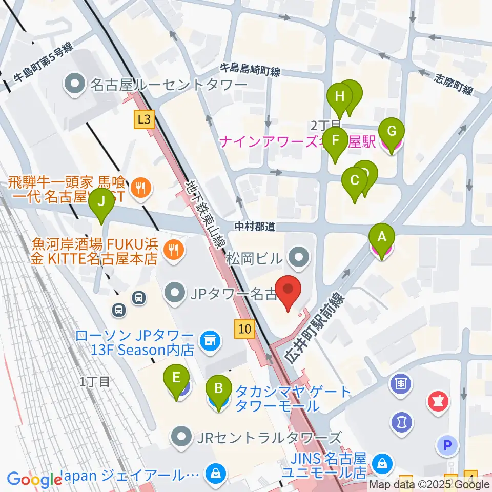 シアーミュージック名駅校周辺のホテル一覧地図