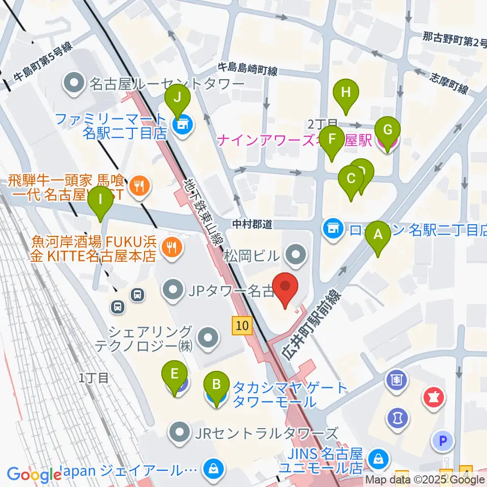 シアーミュージック名駅校周辺のホテル一覧地図