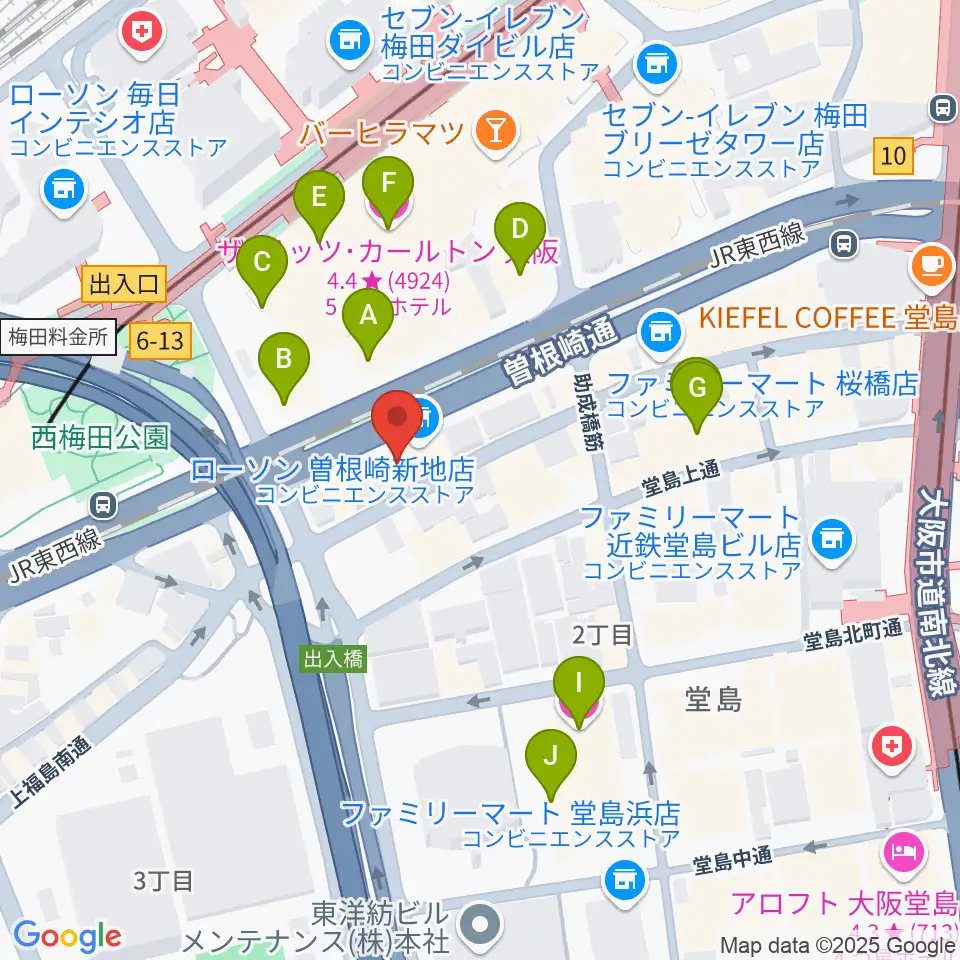 シアーミュージック 大阪校周辺のホテル一覧地図