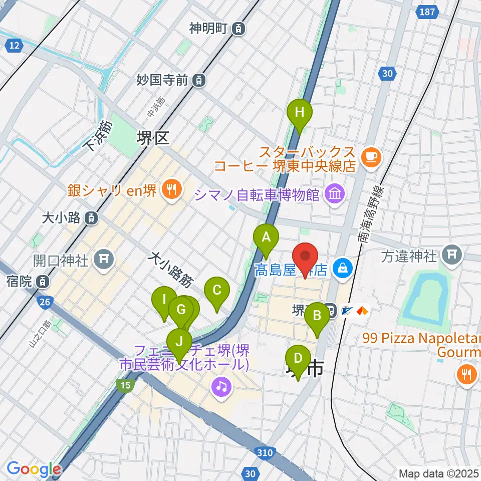 シアーミュージック堺東校周辺のホテル一覧地図