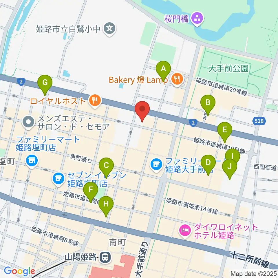 シアーミュージック 姫路校周辺のホテル一覧地図