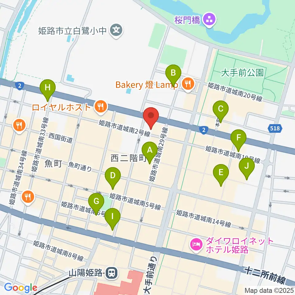 シアーミュージック 姫路校周辺のホテル一覧地図